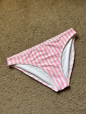 Old Navy Pink and White Striped Bikini Bottom